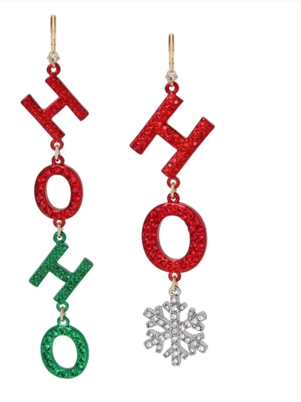 Betsey Johnson 'HOHO' Drop Earrings - Red & Green